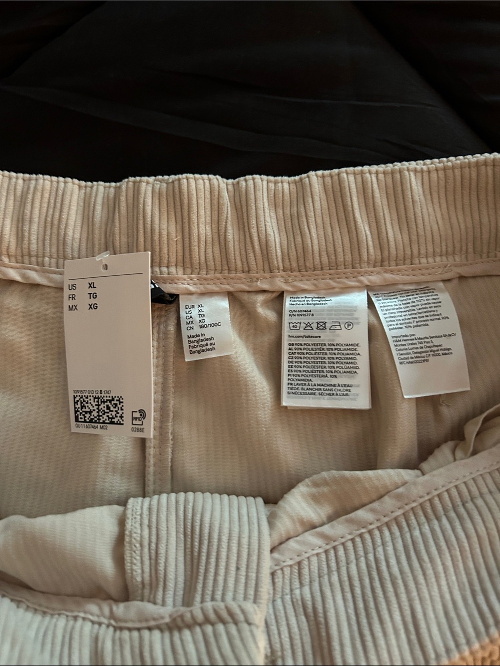 Light Cream Corduroy Wide Leg Pants - Picture 2 of 2